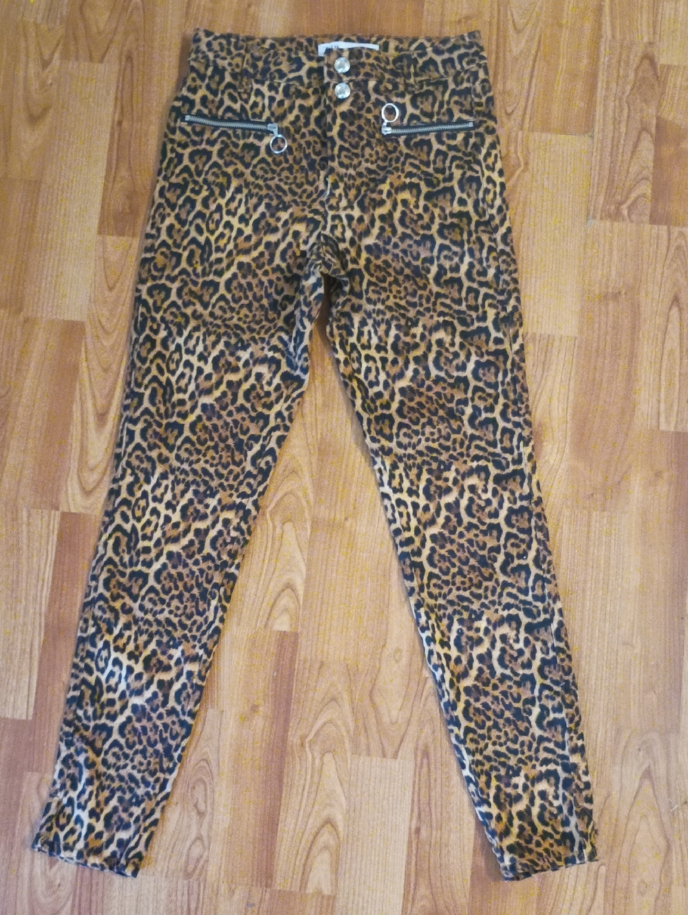 Zara Leopard Print Skinny Pants - Brown & Black
